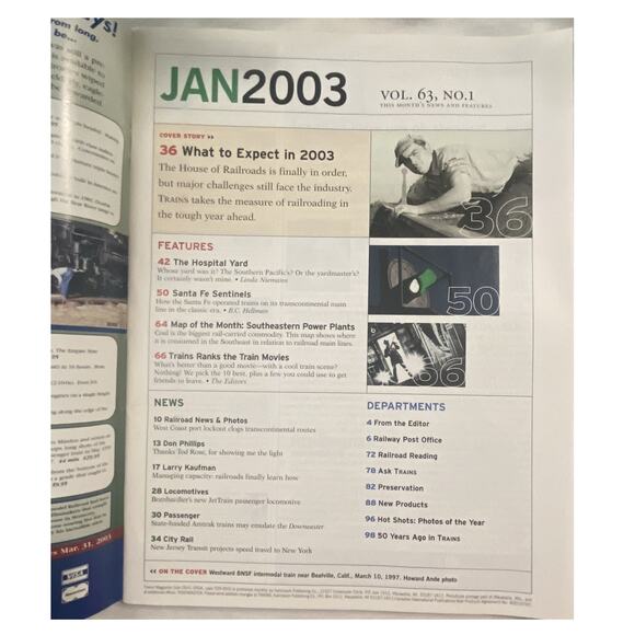 Vtg Lot 4 Trains Jan Feb Mar Apr 2003 Magazine Railroad Freight Yard Collect - Picture 4 of 11